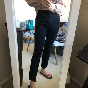 High waisted boot cut jeans